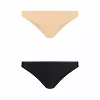 Bye Bra Bye Bra Invisible Brazilian Briefs 2-Pack Nude & Black Size M