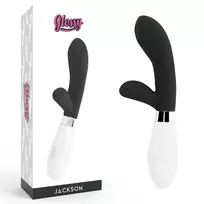 GLOSSY Glossy Jackson Rabbit Black Dual Motor Silicone Massager 12cm