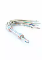 NS NOVELTIES Cosmo Bondage Flogger Holographic Vinyl Adjustable Rose Gold