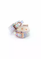 NS NOVELTIES Cosmo Bondage Ankle Cuffs Holographic Vinyl Adjustable Rose Gold