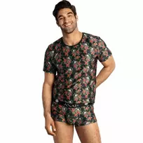 ANAIS MEN ANAIS MEN Power T-Shirt S - Modern Rose & Skull Print, Soft Modal Blend