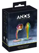 ANOS ANOS Rainbow Metal Plug Set - 2-Piece, Tapered & Curved, Coloured Finish