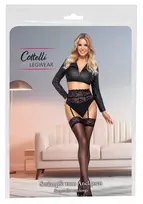 Cottelli Cottelli LEGWARE Black Lace-Top Stockings L, 20 Den, Oeko-Tex, Elegant Finish