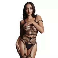 Le Désir by Shots Shots Shredded Bodystocking Black One Size S-XL Opaque Accents