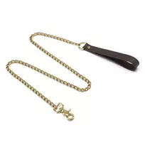 Coco de Mer Coco de Mer Brown Leather Lead with Antique Brass Chain 43in