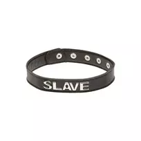 Xplay by Allure Sportsheets Adjustable Collar with Embossed Lettering, Black