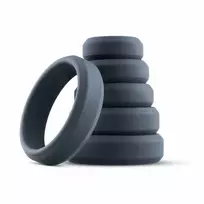 EasyToys 6-Piece Silicone Ring Set - Flexible, Flat Design, Multiple Sizes