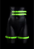 Ouch! by Shots Ouch! Glow in the Dark Thigh Cuffs & Belt Set S/M - Luminous Green