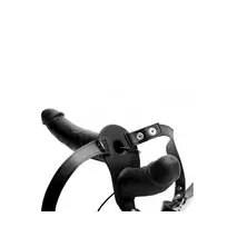 XR Brands Supreme Pleasure Vibrating Double Silicone System with Adjustable Harness