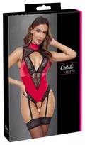 Cottelli Lingerie Body Red/Black S with Satin & Lace Details
