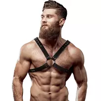 FETISH SUBMISSIVE Fetish Submissive Attitude Men's Adjustable Chest Harness Vegan Leather