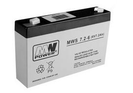 Švino rūgšties akumuliatorius MWS7.2-6, MW galia (6V – 7.2Ah)