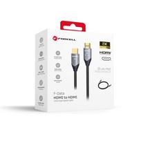 Laidas HDMI 2.1 Forcell Cafule 8K 60Hz / 4K 120Hz - Ultra High Speed, HDR, eARC, VRR, 48Gbps 5 m juodas