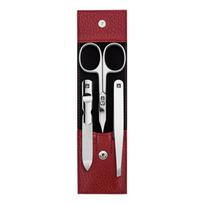 ZWILLING CLASSIC LEATHER CASE RED manikiūro rinkinys