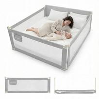 PRIMABOBO Apsauginis lovos barjeras CLASSIC 200x160cm 3 vnt. Sulankstomas PILKAS