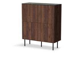 Komoda SOLANO KM-2 Riešuto ir juodo marmuro spalvos