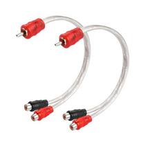 Rca Y Skirstytuvo Kabelis, 2 vnt., 1 Rca Vyras į 2 Rca Moteris