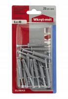 Universalūs sieniniai kaiščiai su varžtais 6x40 mm, 20 vnt. tvirtinimui, 6x40 mm