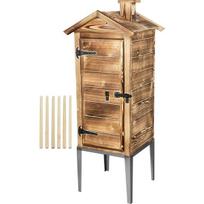 Medinė rūkykla iš eglės su nerūdijančio plieno pagrindu 200L 100cm 15–20kg 6 kabliai karštam ir šaltam rūkymui 330398 Browin