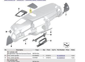 BMW F10 F11 F11 Tinklelio centrinio garsiakalbio apdaila 51459209781 Originali