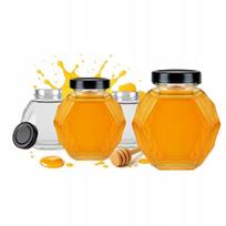 20x Stiklinis indelis Gucio 380ml medui, uogienėms, žvakėms