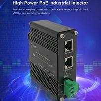 Gigabit Poe+ Injektorius su Din bėgeliu ir sieniniu laikikliu