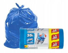 Mėlyni šiukšlių maišai popieriui 35 l, 30 vnt., tvirti LDPE, 50 x 64 cm