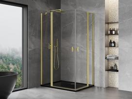 Mexen Mist Duo dušo kabina atveriama 115 x 85 cm, permatoma, šlifuotas auksas - 8A4-115-085-55-00