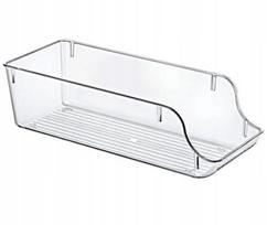 Skaidrus šaldytuvo organizatorius 35x14x10 cm – maisto laikymo dėžutė, stačiakampė, 35x14x10 cm