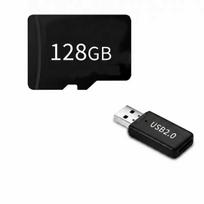 Atminties kortelė Micro SD atminties kortelė su 128GB talpa ir USB adapteriu
