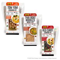 3x Tailando patiekalų rinkiniai - TomYum, Thai Boat Noodles, Red Curry