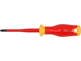 Izoliuotas elektriko atsuktuvas SL/PH2 elektros darbams VDE 1000V Extra Slim S2 100mm YT-282661 YATO