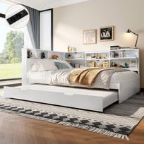 Lovos sofa, 140x200 cm, USB, ištraukiama lova, 3 dėžės