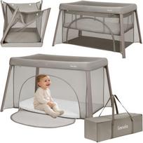 Kelioninė lovytė 2in1 su 4 cm čiužiniu iki 36 mėn. Lionelo Mila Beige Taupe