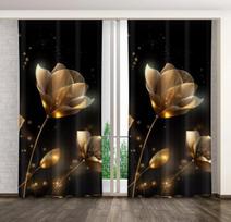 Eurofirany dalinai užtemdanti užuolaida ZMB-95, 160x250 cm, juoda/auksinė