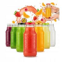 50x Stiklinės Butelių Sultims 330ml Su Dangteliais