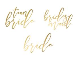 Auksiniai laikini tatuiruotės "team Bride" - 15 vnt.
