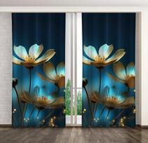 Eurofirany dalinai užtemdanti užuolaida ZMB-96, 160x250 cm, mėlyna/auksinė