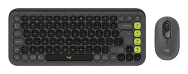 LOGITECH POP ICON Wireless Keyboard and Mouse Combo - Graphite & Green (920-013140)