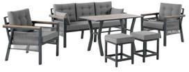 Lauko baldų komplektas Kalune Design Lilyum, pilka sp., 7 vietų