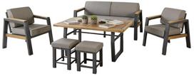 Lauko baldų komplektas Kalune Design Leo, pilka sp., 7 vietų