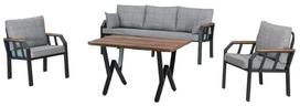 Lauko baldų komplektas Kalune Design Nergiz, pilka sp./medžio sp., 5 vietų