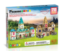 Magnetinis konstruktorius Picasso Tiles Medieval Age PTQ01, 70 vnt., įvairių spalvų