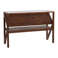 Natūralios spalvos konsolinis staliukas su stikliniu stalviršiu 41x119 cm Yuki – Light & Living