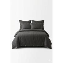 Tamsiai pilkos spalvos iš ranforce medvilnės dvigulė/itin ilga patalynė 240x220 cm Como Striped – Mila Home Luxury