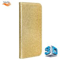 TakeMe 3D-Crystal Shine Magnetic Fix Book Case, skirtas Samsung Galaxy S21 (G991B), auksinis