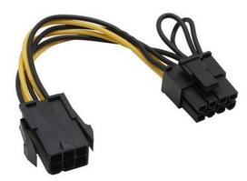 InLine PCIE 6- pin - PCIE 8- pin, 0,1m, geltona (26626)