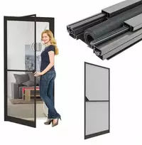 Easy Life Mako Uodų tinklelio durys ALU 100X215 ANTHRACITE BASIC PLUS