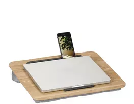 Relaxdays Nešiojamojo kompiuterio padėklas lovai 16" su telefono laikikliu