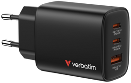 Verbatim Lādētājs Essentials GaN Wall Charger 65W 3 Port Black